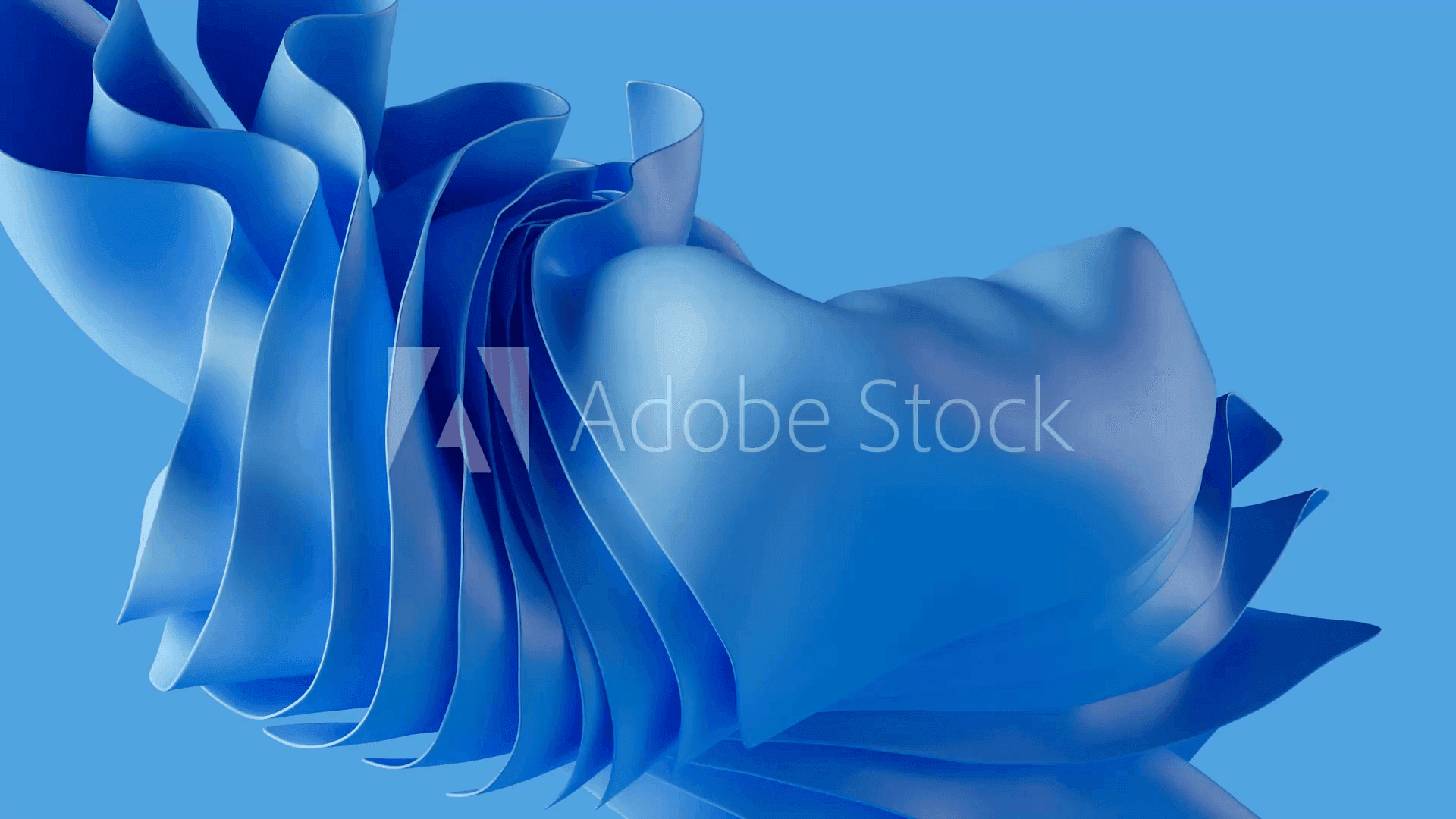 Abstract blue folded ribbons